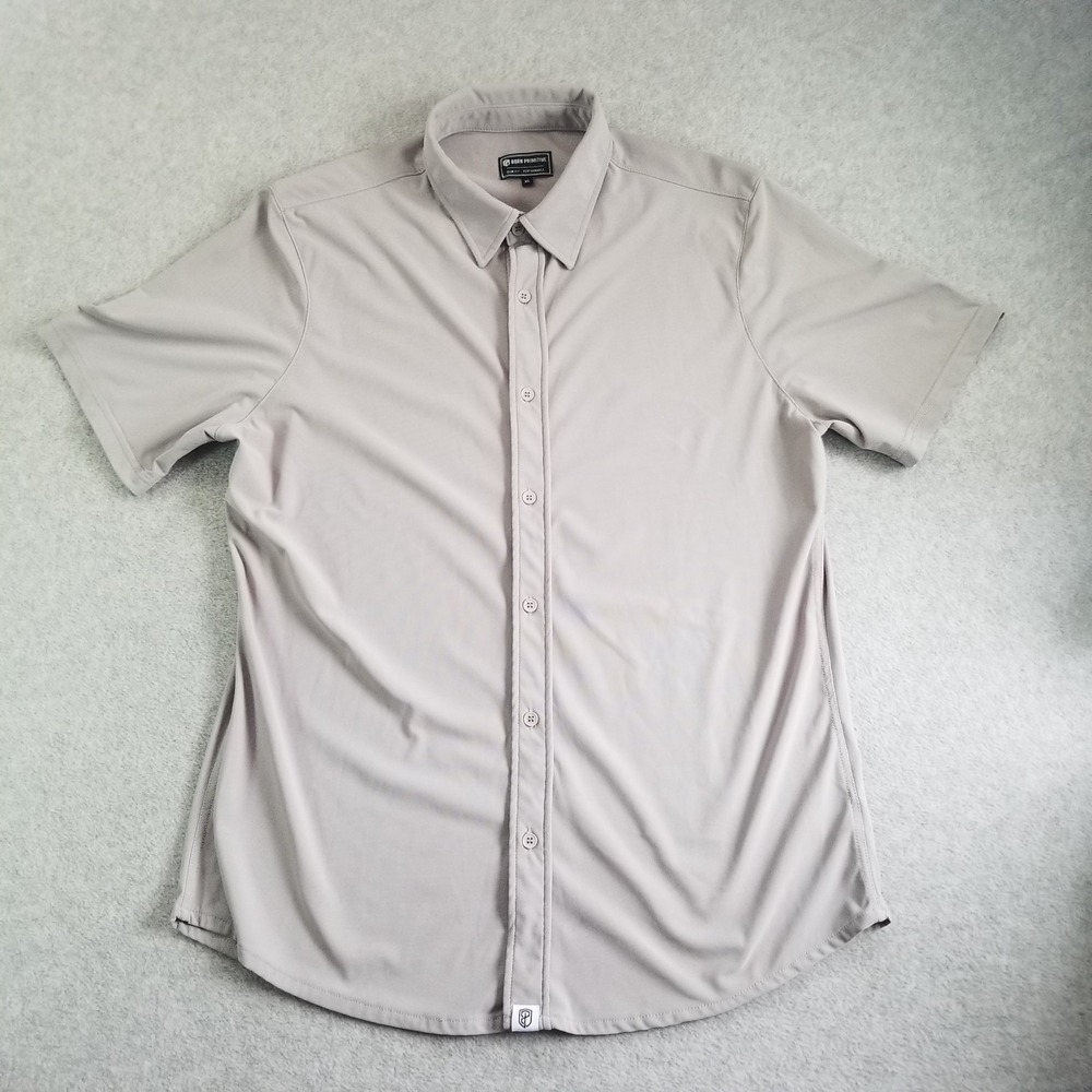 Born Primitive Shirt Mens Extra Large Gray Slim Fit Performance Short Sleeve Gym